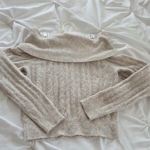 Jessica Simpson Off-the-Shoulder Cream Sweater